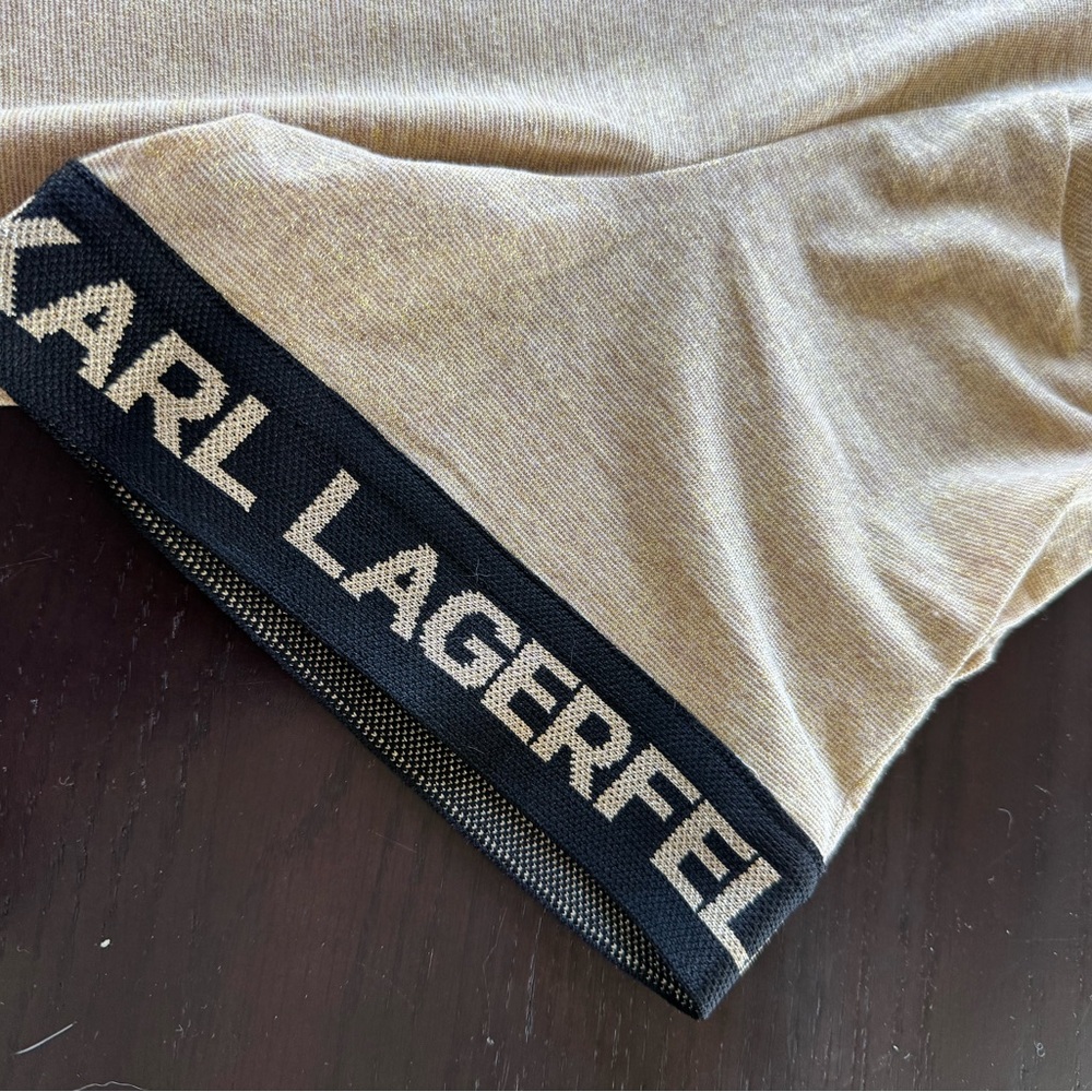 Karl Lagerfeld Tan Top with Black Details - Picture 2 of 8